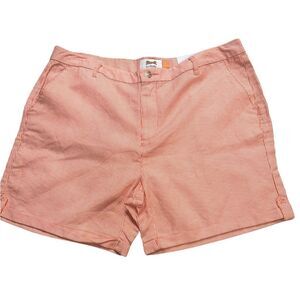 LE TIGRE Women’s Orange White Striped Linen Blend Shorts Size 10 NWT
